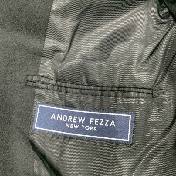 Andrew Fezza New York Men's Blazer Jacket 46R Black 100% Cashmere - Picture 8 of 10